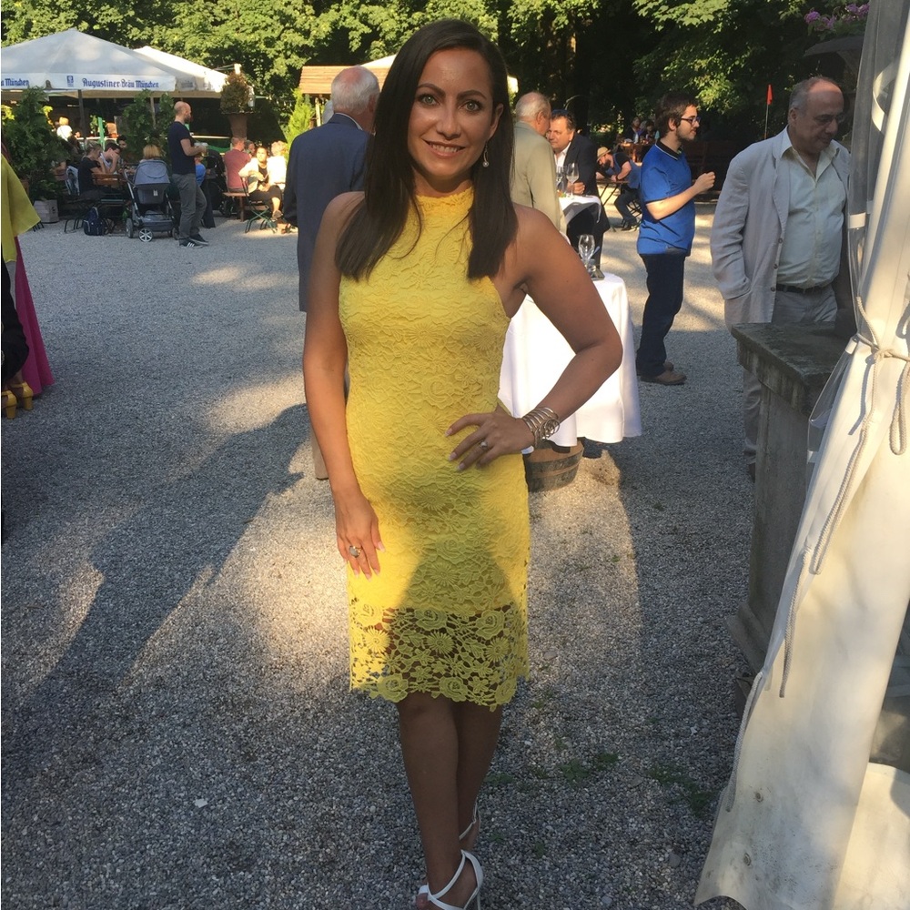 Yellow lace dress